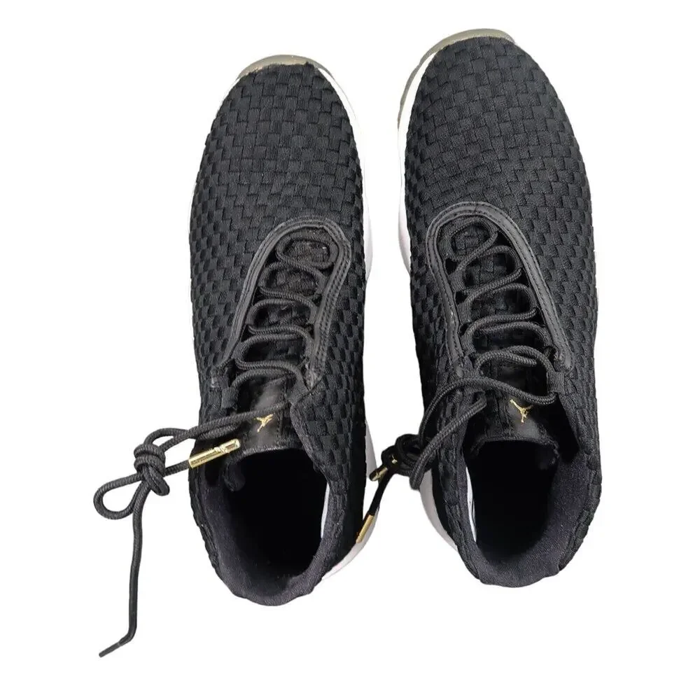 Jordan Future Sneakers Mens 8.5 Nike Air Shoes Woven Mid Black White Basketball